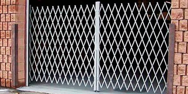 Folding Security Gate Doors:
 Miami Rolling Doors manufactures the classic design of folding or accordion aluminum and Heavy-Duty Galvanized