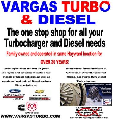 Vargas Turbo for all your Diesel and Turbocharger needs