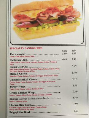 specialty sandwiches-delicious, too!