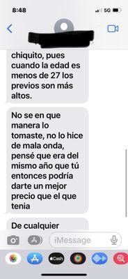 Mensajes donde save que la rego y demuestra que NO SABE hacer bien su trabajo . Oh no es buena oara la matematica