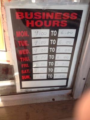 Their business hours