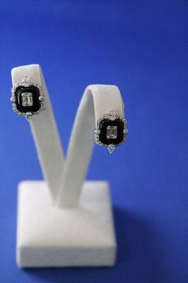 Onyx and Diamond Earrings