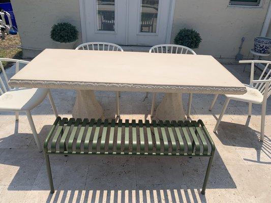 Cast stone table