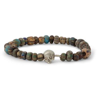 SKULL CLASP ON CHAIN AND VINTAGE BEADS