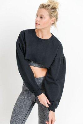 DROP BISHOP SLEEVE CROP TOP