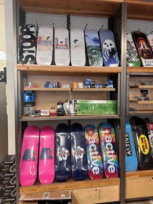 Great selection  of skateboards.