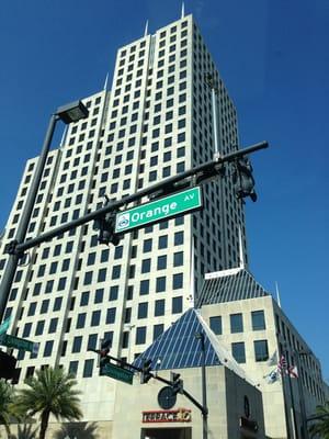 The office building. Take the elevators bank on the far right to the 23rd floor.