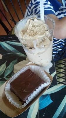 Lava java ice cream and dark chocolate and mac nut fudge