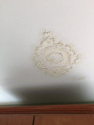 Growing water spot on my kitchen ceiling. Just under the relocated and replaced plumbing stack.