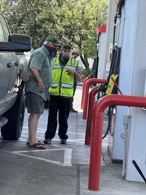 Agitated worker swearing at a customer over 12 cents