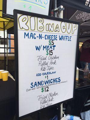 Menu at the LIC Flea & Food