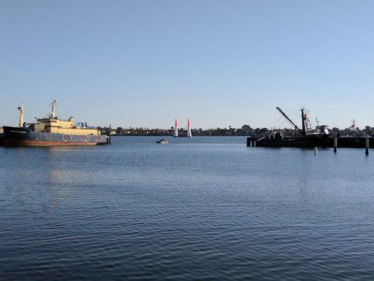 Pylons in the water for the planes to fly between.