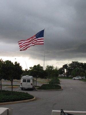 100' Flagpole with a 30x60 US Flag