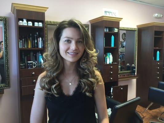 Balayage color and blow out