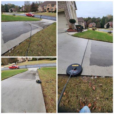 Process of driveway cleaning