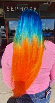 Blue+orange fantasy color with extensions