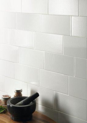 Our Sketches subway tile. Available in 2 different colors and 4 different textures (2 shown in picture)