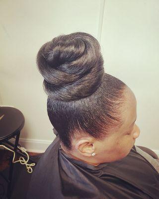 Top knot bun