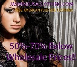 WHOLESALE CLOTHING & WHOLESALE PLUS SIZE CLOTHING at www.JasmineUSAClothing.Com