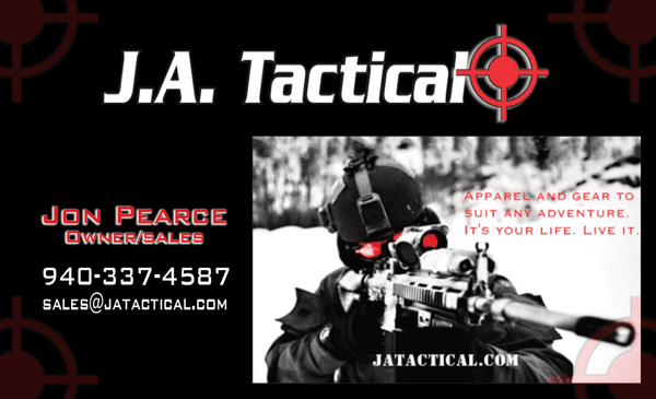 JA Tactical logo, business cards, and website were all designed and developed by FITS NH.