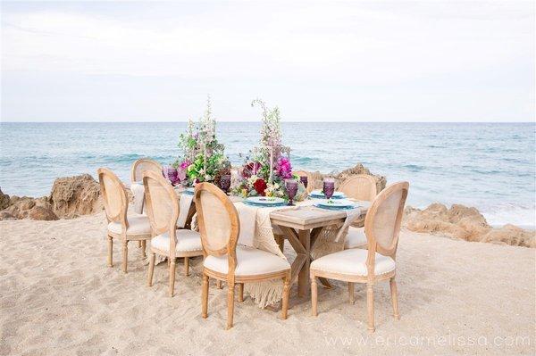 Louis Wicker Chairs & Tuscan Table