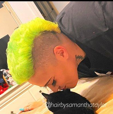 Fashion color (neon green) Mohawk