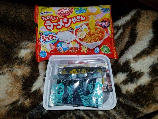 Gummy ramen...the directions are in Japanese. I'll update with the end result when I have the patience to add water to this thing.