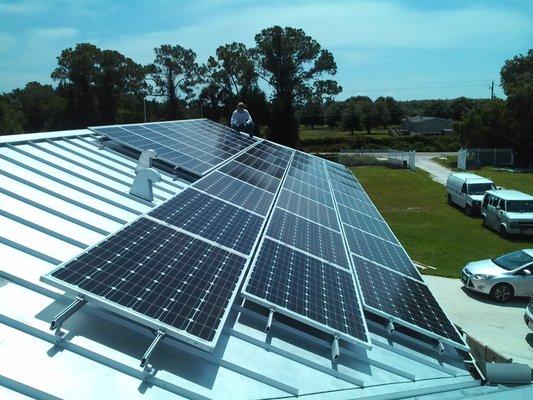 7.5kW SolarElectric System on Metal roof, Produces $150/month