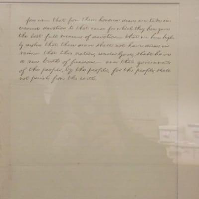 Page 2 of the Gettysburg Address, Bancroft copy, penned by Abraham Lincoln