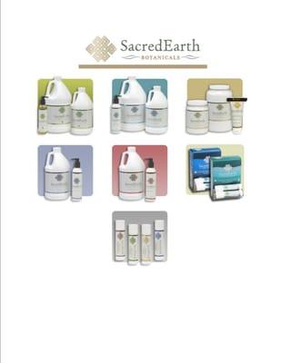 We feature Sacred Earth Botanicals massage products.