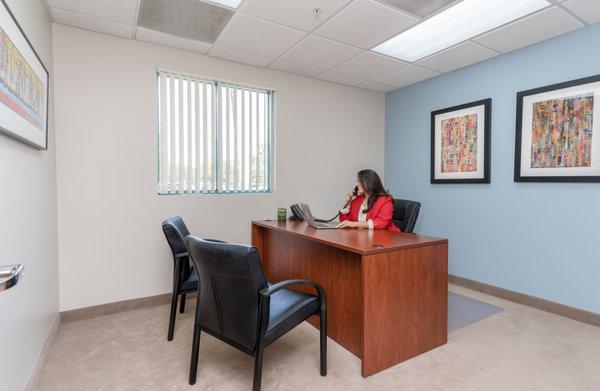 Full service private office spaces available for any sized business.