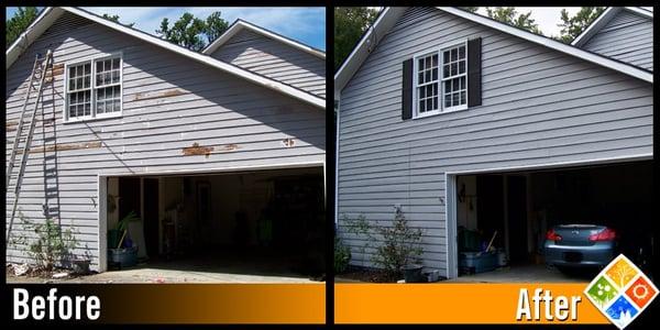 Garage siding and painting