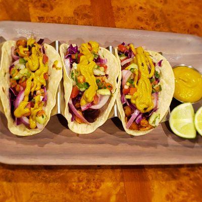 Ensenada style fish and shrimp tacos.