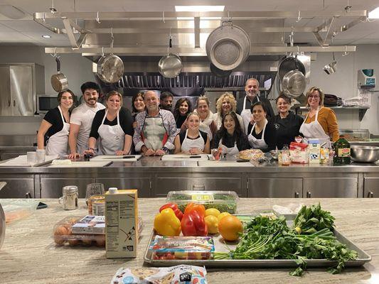 The whole gang in the kitchen!