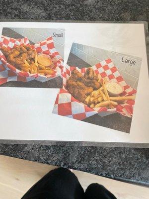 Photos of the portion sizes.