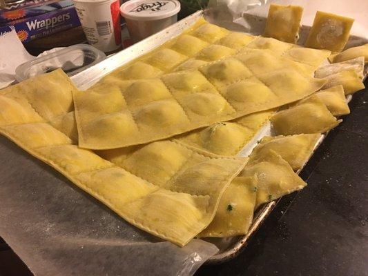 Homemade southern filled pasta cheese and chicken