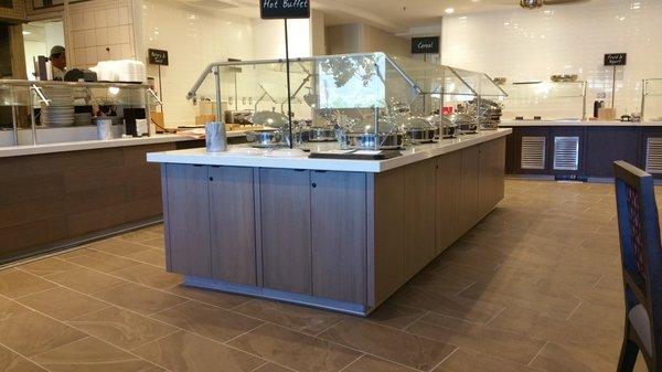 Buffet Style! Beautiful custom made woodwork to complete this buffet counter.