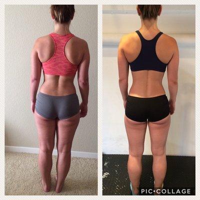 Online client, Nicole, with progress pics after only 6 weeks.