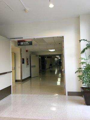 Hallway outside nuclear medicine department