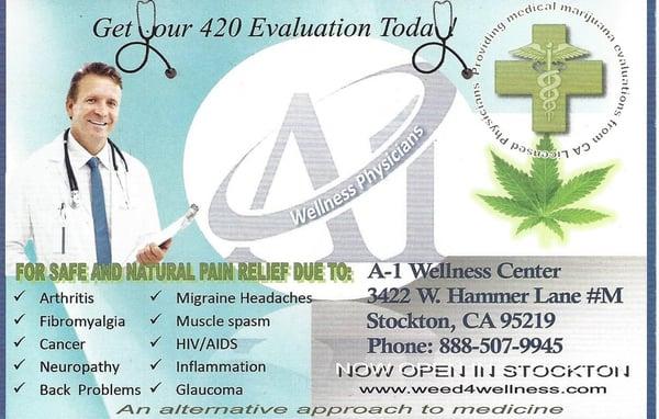 Stockton's best medical cannabis evaluation Dr's