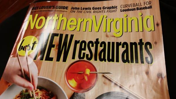 Made NoVA Best New Restaurants list!