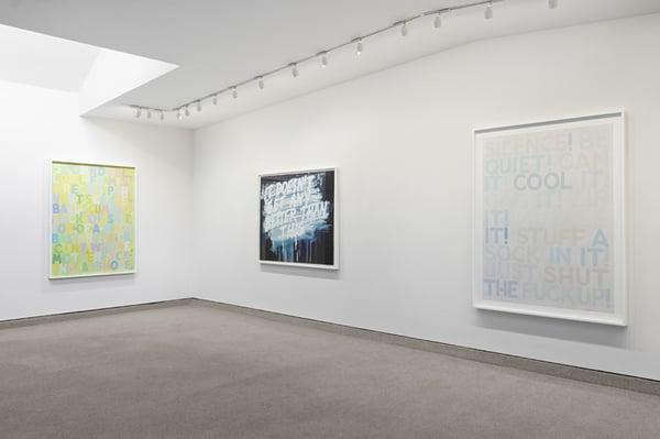 Exhibition view from our solo show of Mel Bochner works.