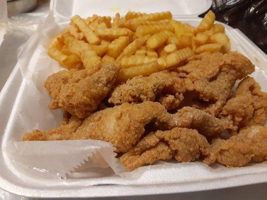 Catfish nuggets and fries