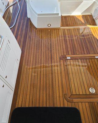 57 Sunseeker predator teak reconditioning