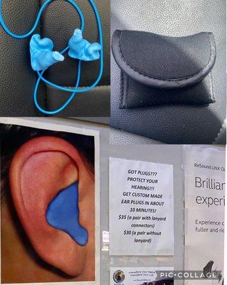 Custom made ear plugs. Some customers buys for hunting, construction workers, or not to hear their love ones snore!