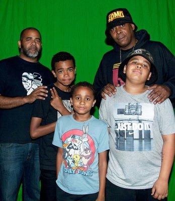 Fred Ones and PMD with their kids after a video shoot in studio D.