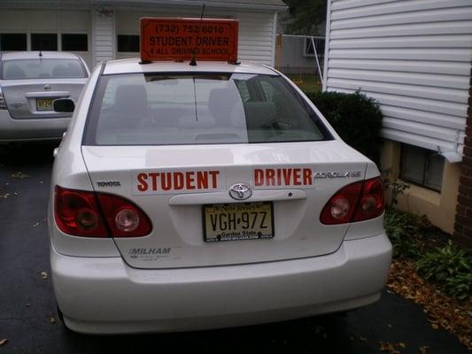 4 All Driving School Car Back view