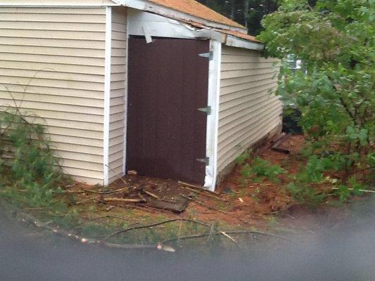 Smashed roof and ramp