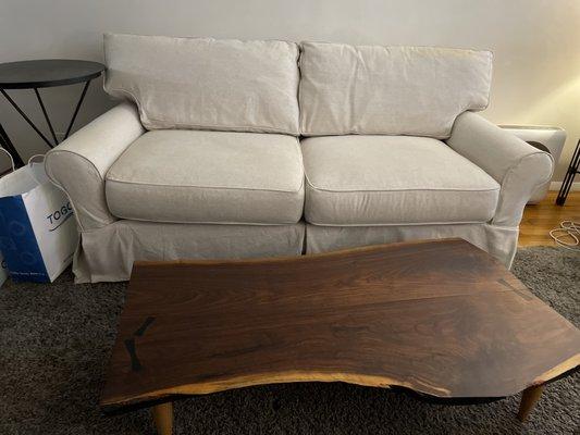 Crate and Barrel sofa cushion inserts replaced at Estilo Upholstery!