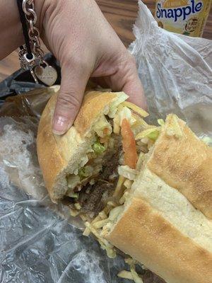 Steak sandwich with cheese  so good